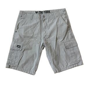 Vintage Y2k Zoo York Cargo Shorts Gray Ripstop Utility Skate Grunge Men’s 34x12